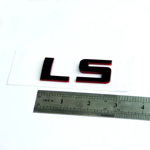 Miniatura 5 de Yoaoo Paquete de 2 Emblemas de Placa de Identificación OEM Ls Insignias Calcomanías 3D Compatibles con Sierra Silverado Redline