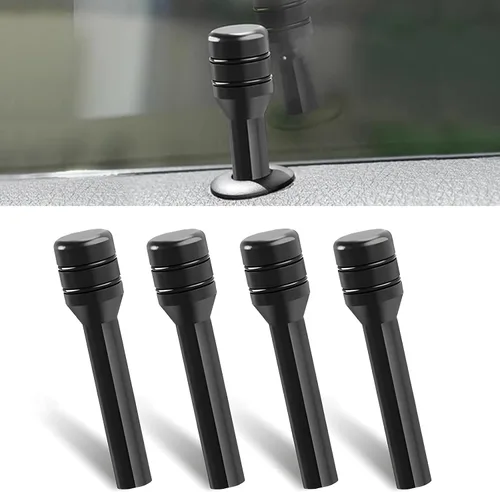 Paquete de 4 pomos para cerradura de puerta de automóvil, 1.93 x 0.47 pulgadas, pasadores personalizados para cerradura de puerta interior, Negro