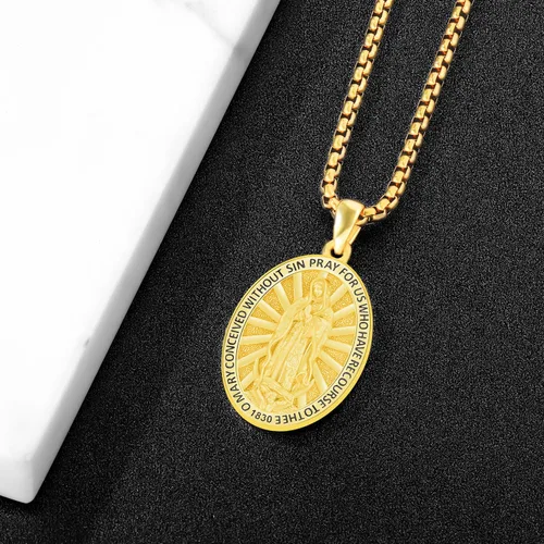 Miniatura 162 de Odinstone Collar de plata de ley 925 con medalla de San Miguel/San Cristóbal/San Benito/Crucifijo de Jesús/San Uriel/Arcángel Rafael para hombres