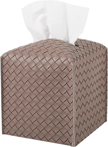 Miniatura 27 de Funda para caja de pañuelos de piel sintética, estuche cuadrado para pañuelos faciales, dispensador de papel facial para baño, encimera de tocador