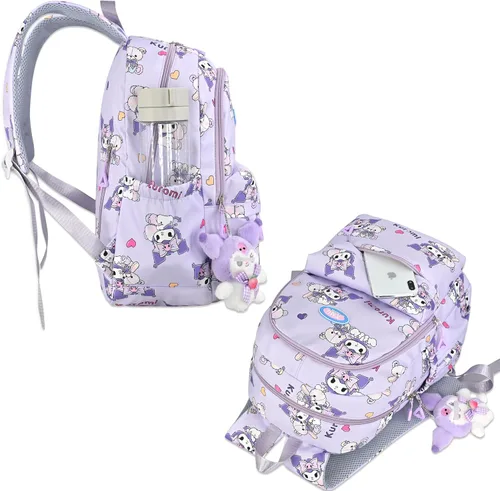 Miniatura 4 de Roffatide Dibujos animados en toda la impresión casual mochila portátil mochila bicicleta viaje senderismo mochila mochila púrpura
