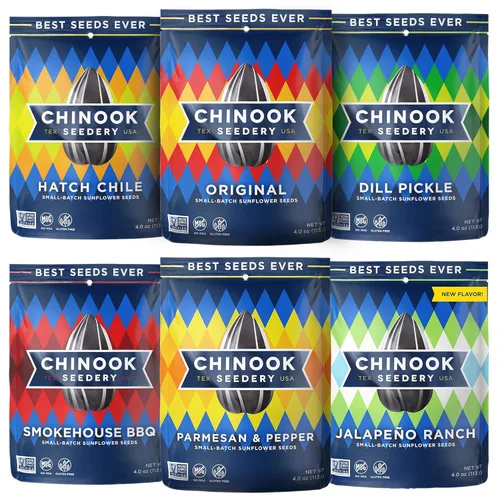 Chinook Seedery Semillas de girasol gigantes tostadas – Muestra de aperitivos cetogénicos – Lo mejor para paquetes de aperitivos – Sin gluten,