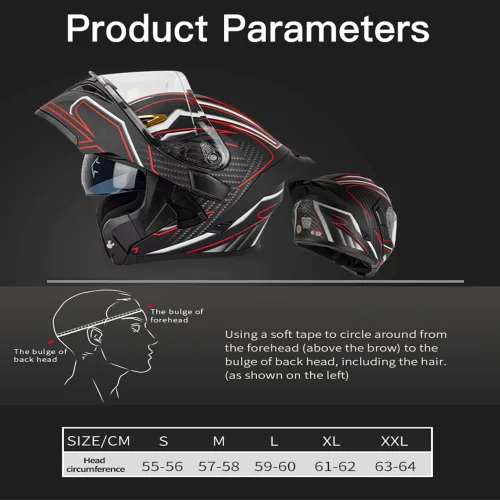 Miniatura 5 de Casco de motocicleta Bluetooth modular, casco moto plegable con visera interior, visera solar, doble lente de seguridad, casco aprobado por DOT