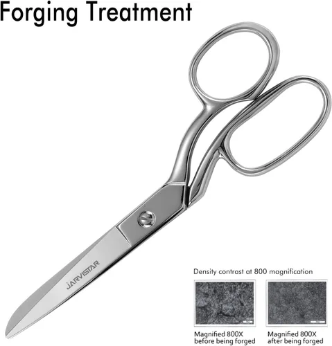 Miniatura 3 de JARVISTAR Paquete de 2 tijeras de tela resistentes: acero inoxidable, cuchillas afiladas para bordar, costura de tela, artesanía en cuero