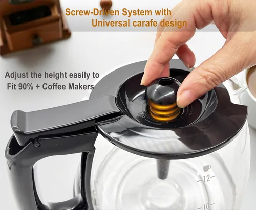 Miniatura 3 de Repuesto de cafetera de vidrio para 12 tazas, universal y ajustable, compatible con Mr Coffee, B&D, Hamilton Beach, Bella y Cuisinart, tapa y mango