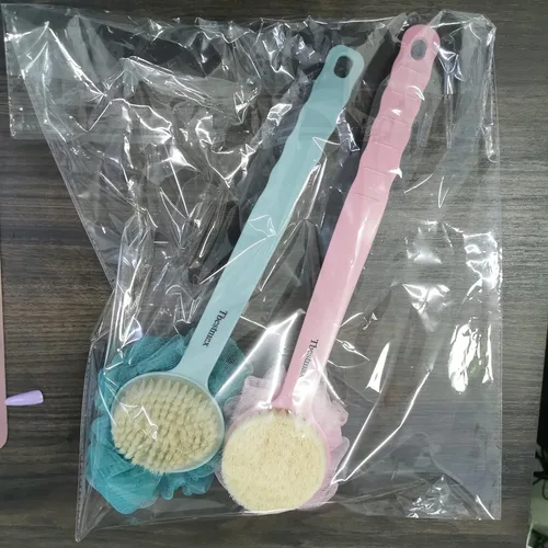Miniatura 7 de Tbestmax Esponja de esponja para la espalda, cepillo de cuerpo de ducha de mango largo con esponja de malla suave para mujeres, baño exfoliante