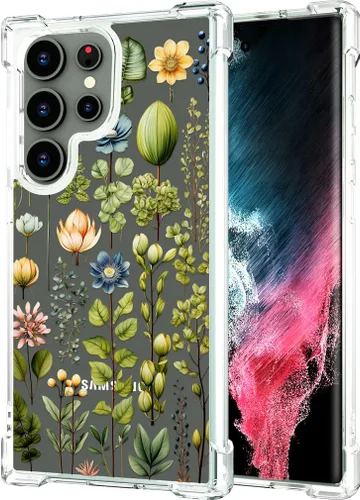 Miniatura 169 de Hungo Funda compatible con Samsung Galaxy S23 con diseño floral y bonito diseño transparente, femenino para mujeres y niñas, con hermoso clavel