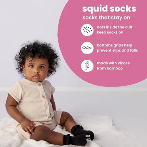 Miniatura 16 de squid socks Calcetines de viscosa de bambú 0-6M, 6-12M, 12-24M y 2T-3T Calcetines que se mantienen puestos