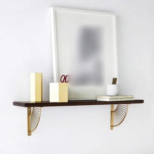 Miniatura 5 de Soportes flotantes de metal en forma de abanico para estantería, juego de 2 soportes de estante de pared en ángulo recto, para colgar en casa