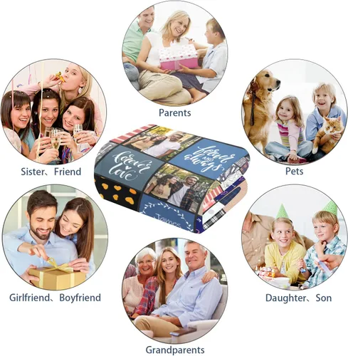 Miniatura 24 de Mantas personalizadas con foto, manta de fotos personalizada, mantas personalizadas con imagen, regalos personalizados para mujeres, hombres