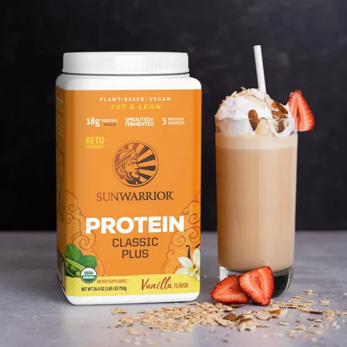 Miniatura 5 de Proteína vegana limpia en polvo sabor vainilla Fórmula de proteína orgánica a base de plantas con 5 mezclas de superalimentos germinados