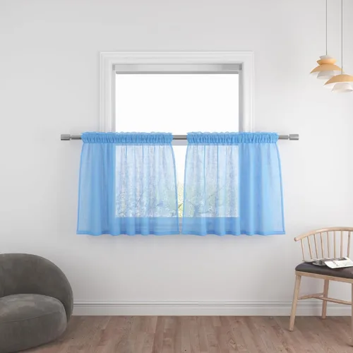 Miniatura 108 de UPOPO Paneles de Cortina Beige Pequeños Cortinas Transparentes de Gasa de 16 Pulgadas de Largo Cortinas de Cocina de Voile con Textura de Lino