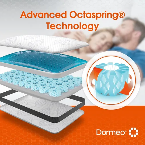 Miniatura 2 de Dormeo Almohada de cama tamaño King oscuro con tecnología Octaspring, gel transpirable reversible y espuma viscoelástica para soporte de cuello