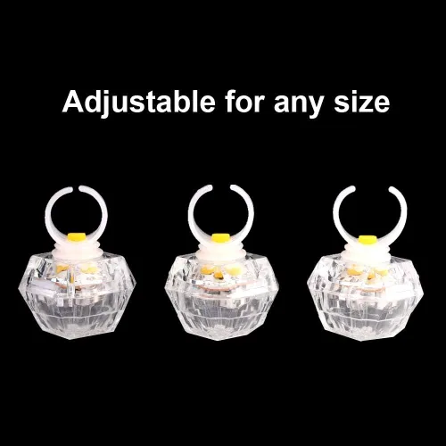 Miniatura 4 de Anillos con luz LED, anillos blancos para cumpleaños, despedida de soltera, despedida de soltera, regalos de fiesta de Gatsby, estuche transparente