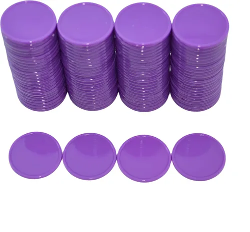 Miniatura 12 de SmartDealsPro Juego de 100 contadores de aprendizaje de plástico opaco de 1 pulgada Mini fichas de juego de fichas de póquer con caja de Blanco