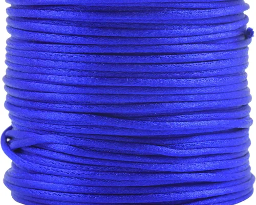 Miniatura 7 de KONMAY 80 Yardas 1.0mm Cordón Rattail de Nylon Satén Seda Trim Hilo para Cuentas para Nudos Chinos, Kumihimo, Trabajo con Cuentas, Macramé, 2-Azul