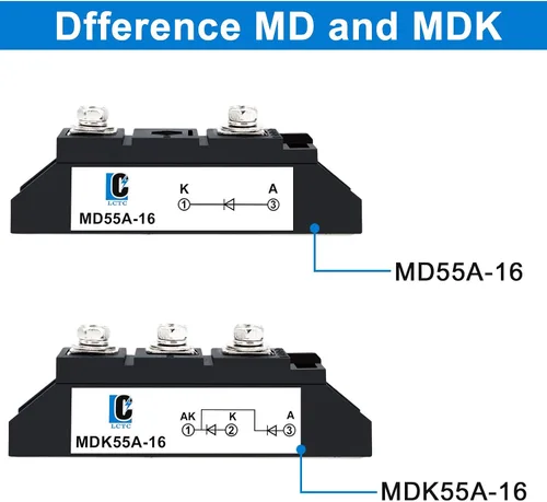 Miniatura 5 de Diodos de 50 amperios 12 V que bloquean 110 V y 120 V MD 55A-16; para evitar retroalimentación; rango de voltaje de uso: CA < 400 VCA; CC 3-1000 V