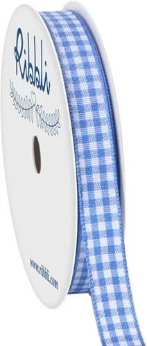 Miniatura 31 de Ribbli Cinta de Guinga Negra y Blanca, 100% Poliéster con Borde Tejido, 0,64 cm x 9,14 metros, Cinta a Cuadros, Cinta de Cuadros de Búfalo (Negra 1)