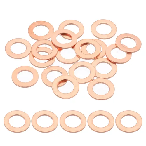 Miniatura 22 de PATIKIL Arandelas de cobre M12, arandelas de cobre M12 de 0.472 x 0.709 x 0.059 in de cobre, arandelas planas métricas, kit surtido de arandelas