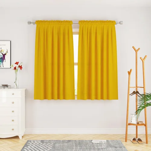Miniatura 43 de UPOPO Cortinas de Niveles Beige Sobre Fregadero con Textura de Lino para Ventana de Cocina de 16 Pulgadas de Largo Caravana Privacidad Pequeñas