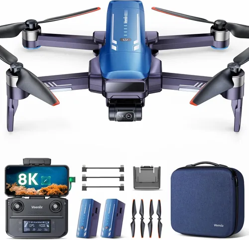 Dron Veeniix V11PRO con cámara 8K para adultos, drones con cardán de 3 ejes con video 4K/30fps, 48 millones de píxeles, tiempo de vuelo de 80