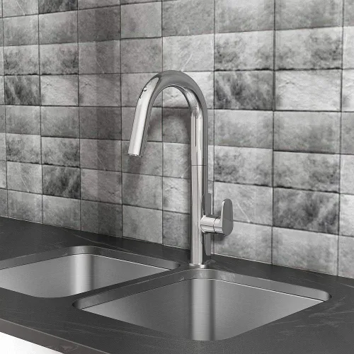 Miniatura 2 de American Standard 4931380.002 Beale Grifo de cocina extraíble de un solo mango con tecnología manos libres Selectronic Cromo pulido