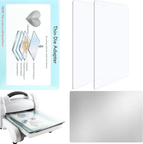 Miniatura 15 de BAOFALI 2 placas adaptadoras de metal de 8.5 x 6 pulgadas para troquelar, placa universal de cuña, placa de corte de metal, herramientas para 2