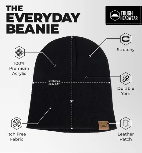 Miniatura 3 de Tough Headwear Daily Knit Beanie – Gorros para hombre – Sombreros de invierno para hombres y mujeres – Sombreros de punto cálidos para clima frío