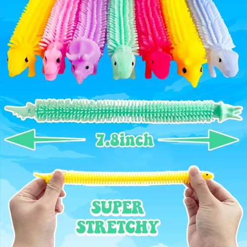 Miniatura 2 de 40 paquetes de juguetes de cuerda elástica Fidget, juguetes de cuerda sensoriales con forma de dinosaurio, juguetes de cuerda Fidget para niños