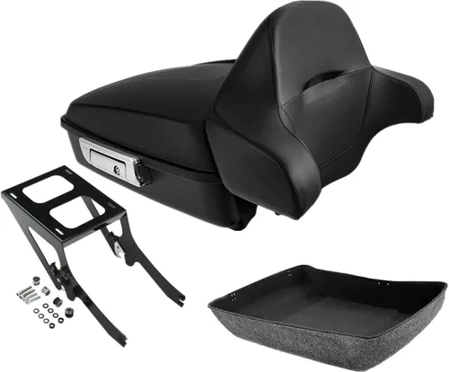 Miniatura 19 de TCMT King - Caja envolvente para maletero de motocicleta, montaje en el respaldo, portaequipajes, luz trasera, altavoces traseros aptos para Harley