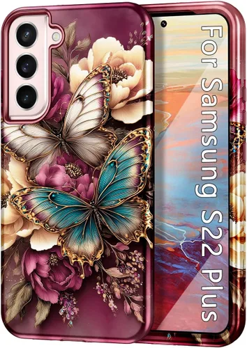 Miniatura 20 de Btscase Funda para Samsung Galaxy S22 Plus 5G, Patrón de Mármol 3 en 1 Resistente Uso Rudo a Prueba de Golpes Cuerpo Completo Rugosa PC Dura +