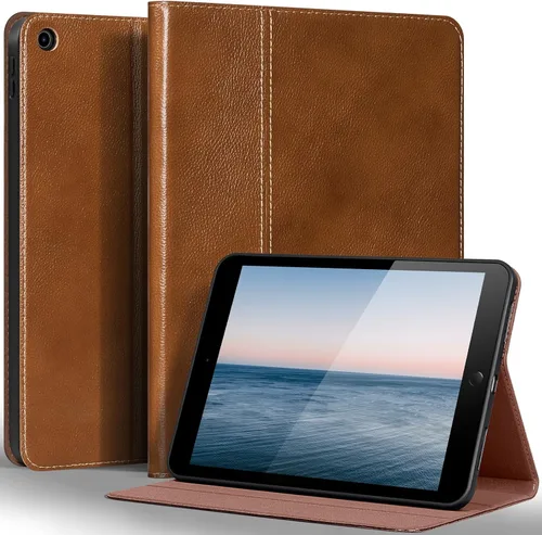 Miniatura 9 de Gexmil Funda para iPad de 9ª/8ª/7ª generación (2021/2020/2019), funda de cuero genuino de 10.2 pulgadas, funda de piel de vaca con función