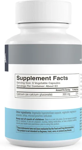 Miniatura 6 de Freeda Gluconato de calcio - Suplemento de calcio vegano Kosher - Fácil de digerir y absorber - Apoya la fuerza ósea - Calcio puro sin vitamina D