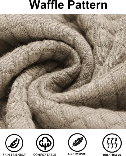 Miniatura 6 de COOFANDY - Sudadera con capucha para hombre, casual, de manga larga, con cordón ajustable y tejido de punto de gofre