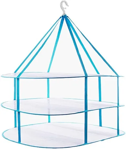 Miniatura 8 de Estante de secado de ropa plegable grande, estante de secado de ropa, estante portátil de secado de suéter, secadora de aire colgante de malla, Gris