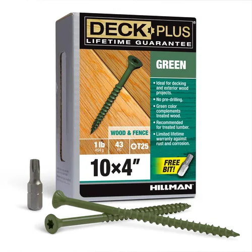 Miniatura 65 de Deck Plus Tornillos para Madera Exterior y Cercas con Revestimiento Epoxi de 2-1/2 Pulgadas #10 x 2-1/2" Torx/Star Drive Incluido Rosca Gruesa, Verde