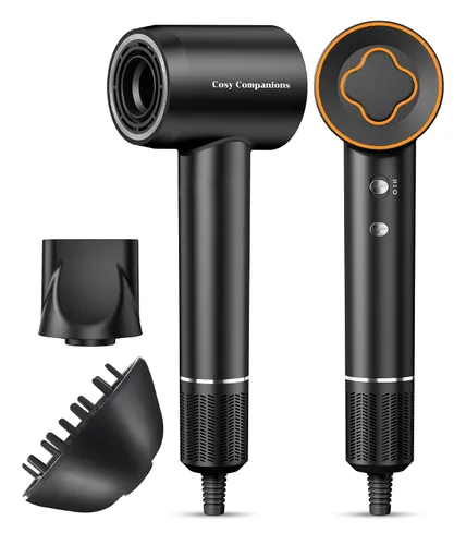Secador de pelo íonico negativo con motor eléctrico de alta velocidad sin escobillas de 150,000 RPM para secado rápido, silencioso y con control de