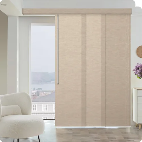 Miniatura 10 de Graywind - Paneles deslizantes manuales 100% opacos con control de varilla, persianas de privacidad para ventanas de patio, puertas corredizas