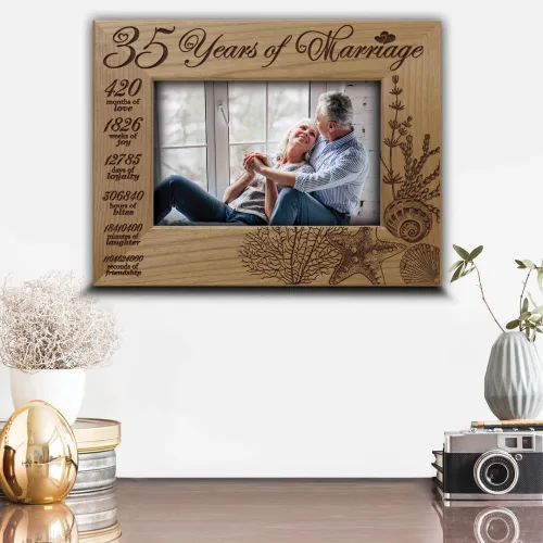 Miniatura 3 de BELLA BUSTA - 35 años de matrimonio: el coral tradicional simboliza el 35 aniversario de boda para esposa, marido, pareja, padres - Marco de fotos