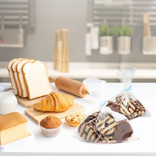 Miniatura 6 de Bolsas de celofán planas transparentes, tamaño 9 x 12 pulgadas, paquete de 200 unidades buenas para panadería, palomitas de maíz, galletas
