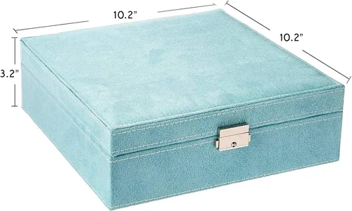 Miniatura 4 de Joyero organizador de dos capas de fibra con visualización del interior y cerradura, de KLOUD City