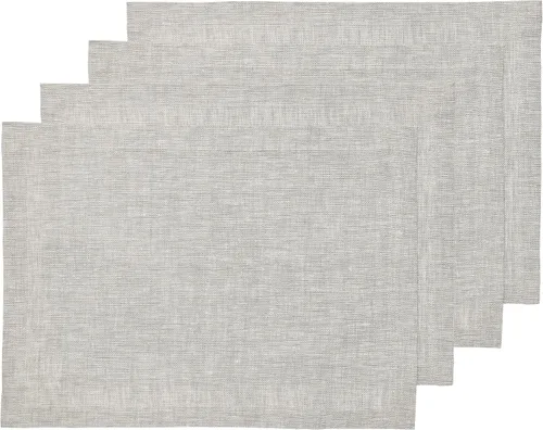 Miniatura 35 de Solino Home Athena - Juego de 4 manteles individuales cuadrados de lino natural claro de 14 x 14 pulgadas, manteles individuales 100 % lino puro