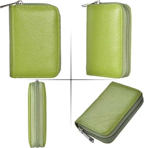 Miniatura 5 de Easyoulife billetera para tarjetas de crédito de cuero auténtico con espacio para 26 tarjetas
