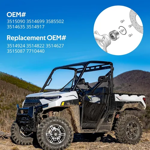 Miniatura 5 de JAVIK Rodamientos de rueda delantera y trasera para Polaris RZR Ranger ACE Brutus PRO XD Heavy Duty, OEM # 3515090 3514699 3585502 3514635 3514917