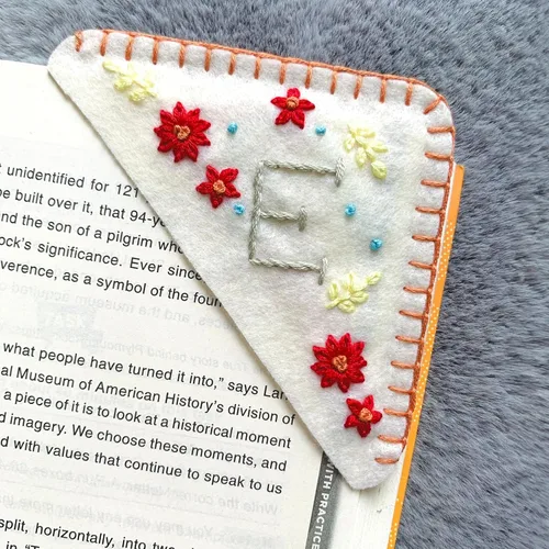 Miniatura 47 de Marcapáginas de esquina bordadas a mano personalizadas, Marcadores para mujeres, Marcador personalizado para los amantes de los libros, lindo Verde