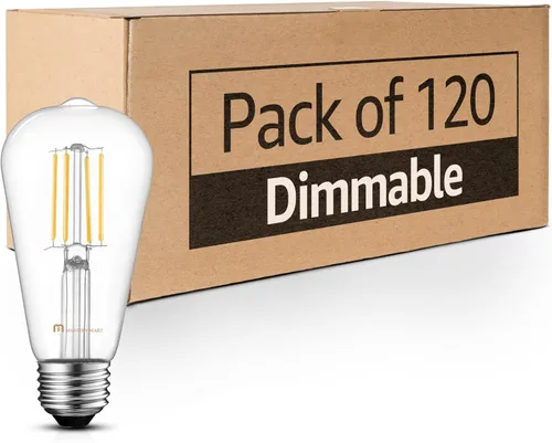 Miniatura 18 de MASTERY MART Paquete de 6 bombillas Edison vintage, bombilla LED E26 de 5.5 W equivalente a 60 W, regulable, blanco suave de 2700 K, ST19 antiguo