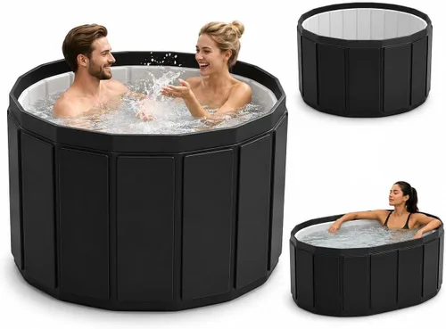 Miniatura 16 de Bañera portátil para adultos, bañera plegable para spa caliente y baño de hielo, bañera plegable pequeña para baño, bañera portátil aislada de 6