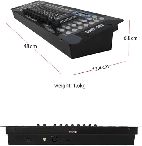 Miniatura 3 de SHEHDS Controlador de DJ 192 DMX Pantalla LCD Controlador DMX Equipo de DJ Controlador de luz de escenario, Luces Par, Luces de cabeza móvil, Pubs
