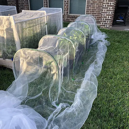 Miniatura 5 de Aros de Jardín Túnel de Cultivo para Camas Elevadas, 6 Juegos 25.6" x 31.5" Aros de Invernadero de Acero Resistente al Óxido, Marco de Estacas