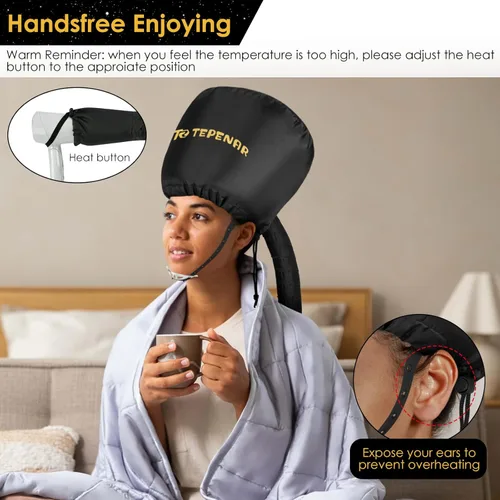 Miniatura 5 de TEPENAR Accesorio para secador de pelo, grande, negro, mejorado, suave, ajustable para secador de pelo de mano, secado rápido, ideal para el cuidado